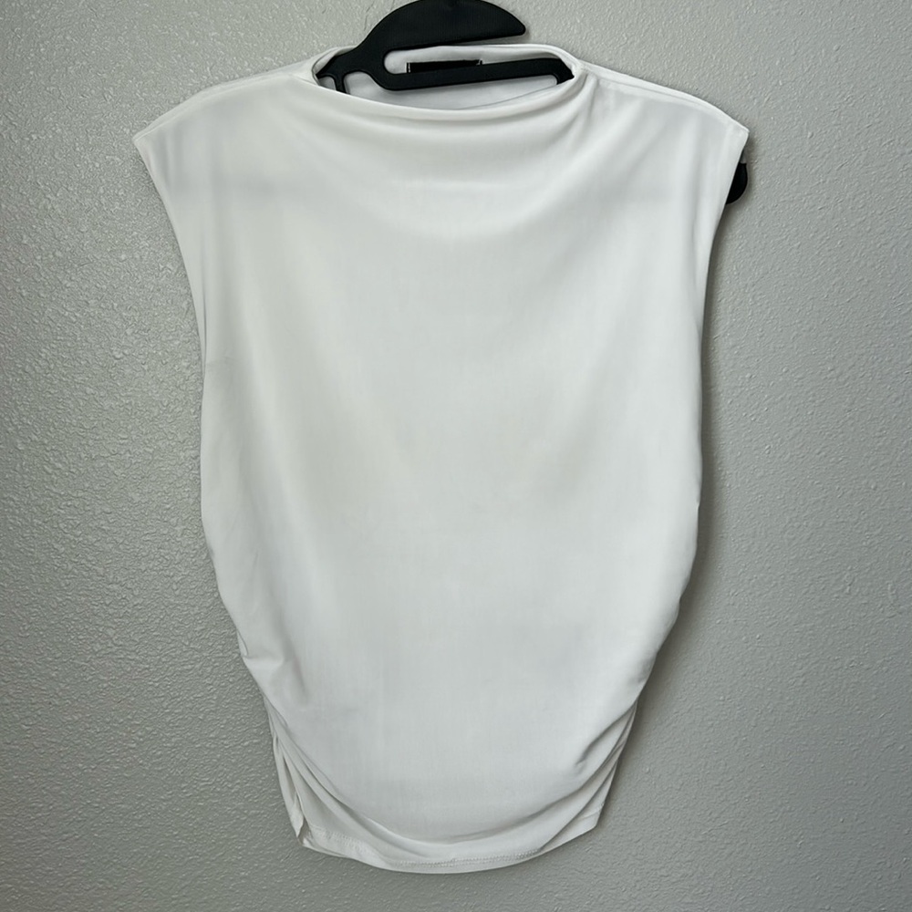 Saints 21 White ruched tank sleeveless top